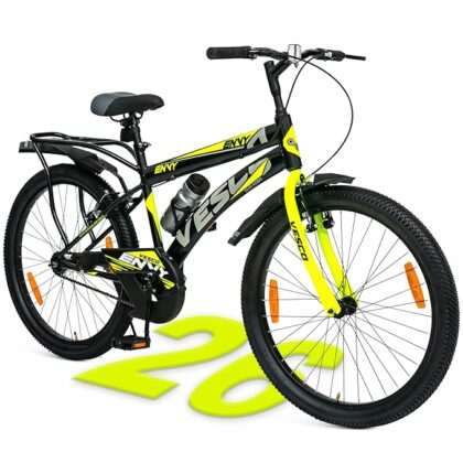 VESCO Envy Black 26T Road Bike with Inbuilt Carrier